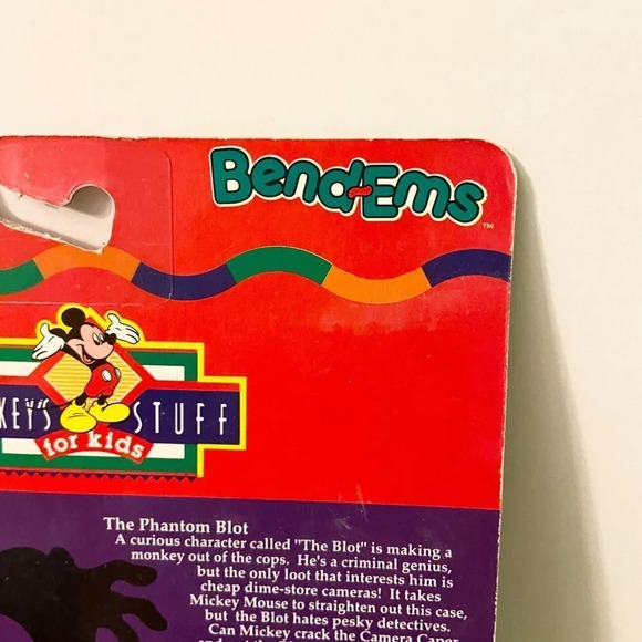 Vintage 90s Bend Ems  The Phantom Blot Mickey Toy Mickeys Stuff Bendable Figure - Picture 9 of 16